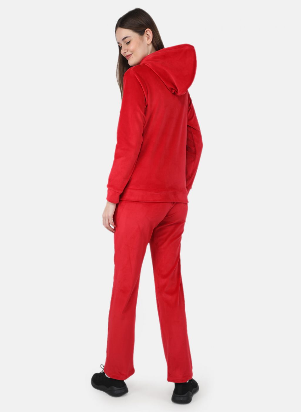 Women Red Solid Tracksuit