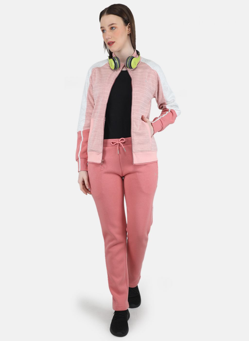 Women Pink Printed Tracksuit