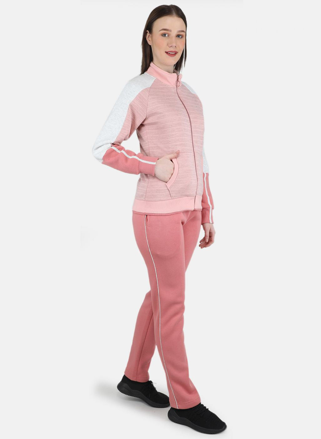 Women Pink Printed Tracksuit