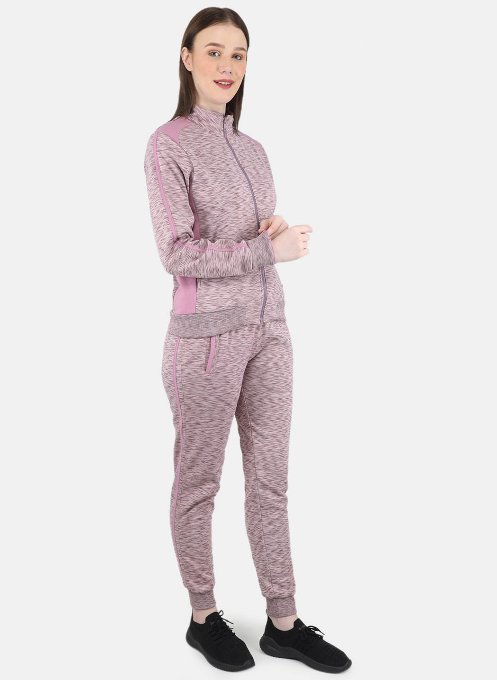 Women Purple Printed Tracksuit