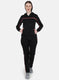 Women Black Solid Tracksuit