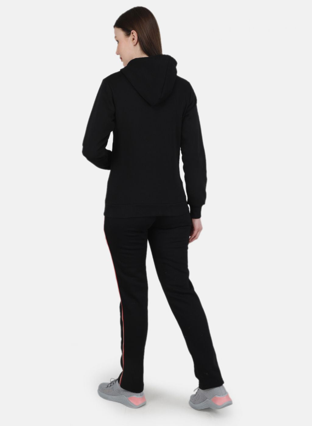 Women Black Solid Tracksuit