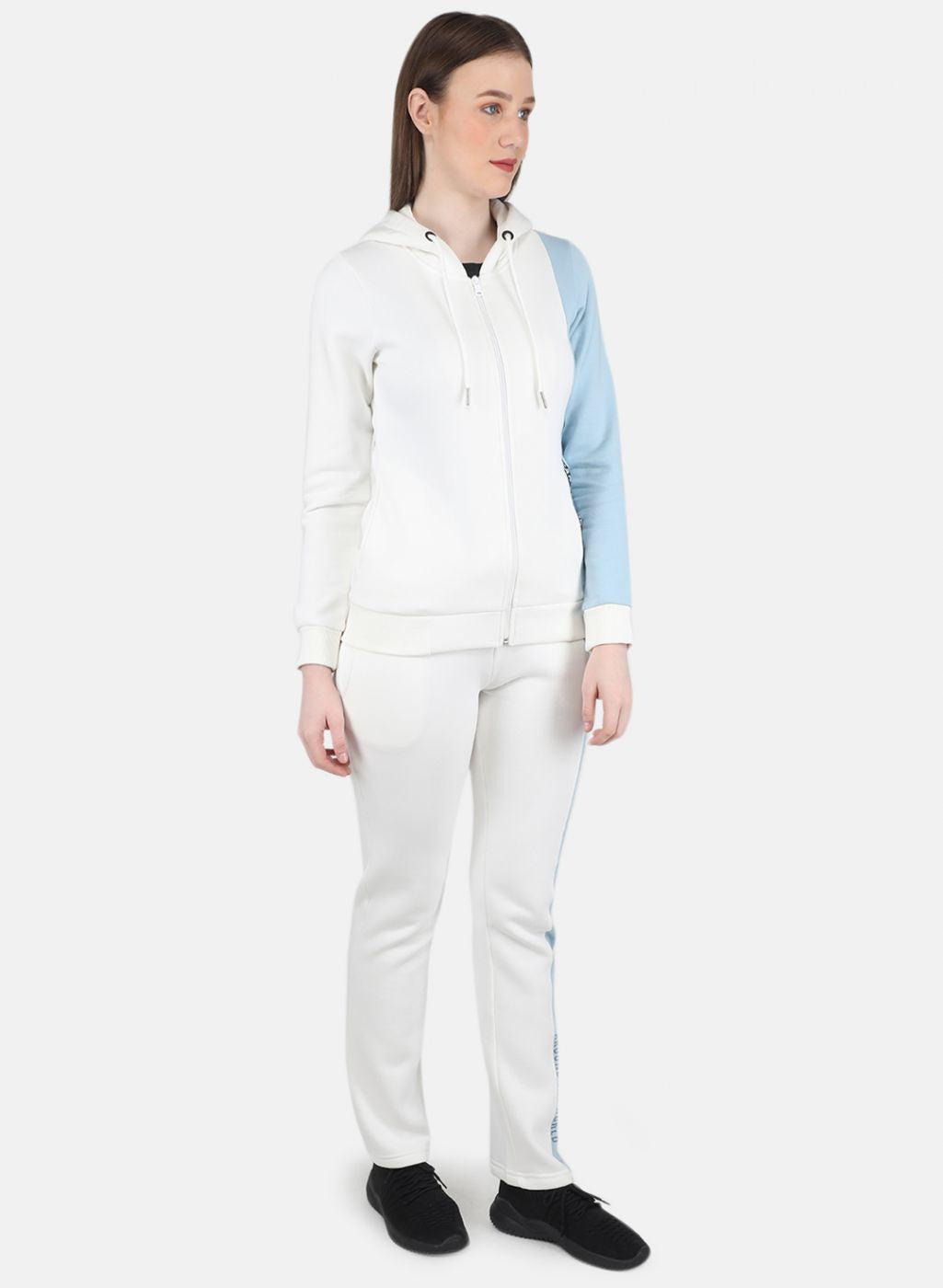 Women Off White Printed Tracksuit