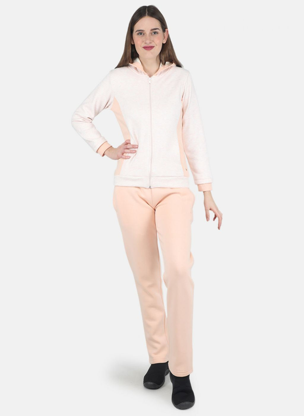 Women Peach Printed Tracksuit