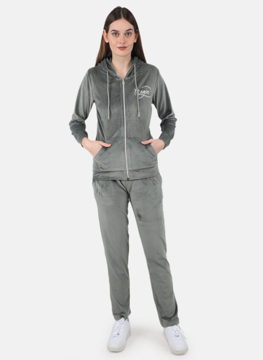 Women Olive Solid Tracksuit