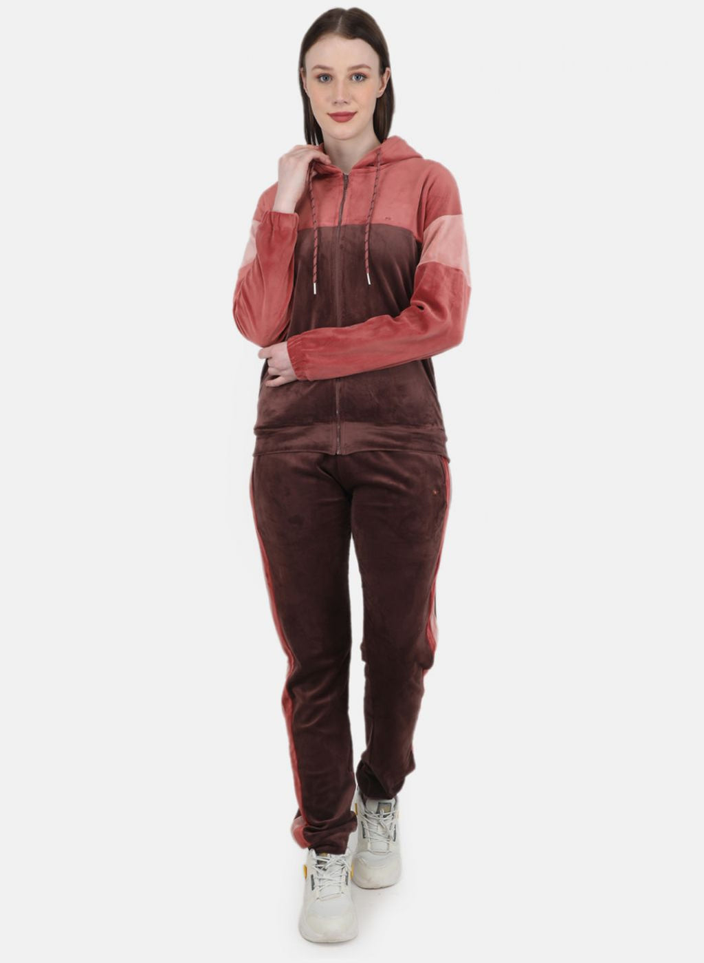Women Orange Printed Tracksuit