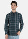 Men Green Check Shirt