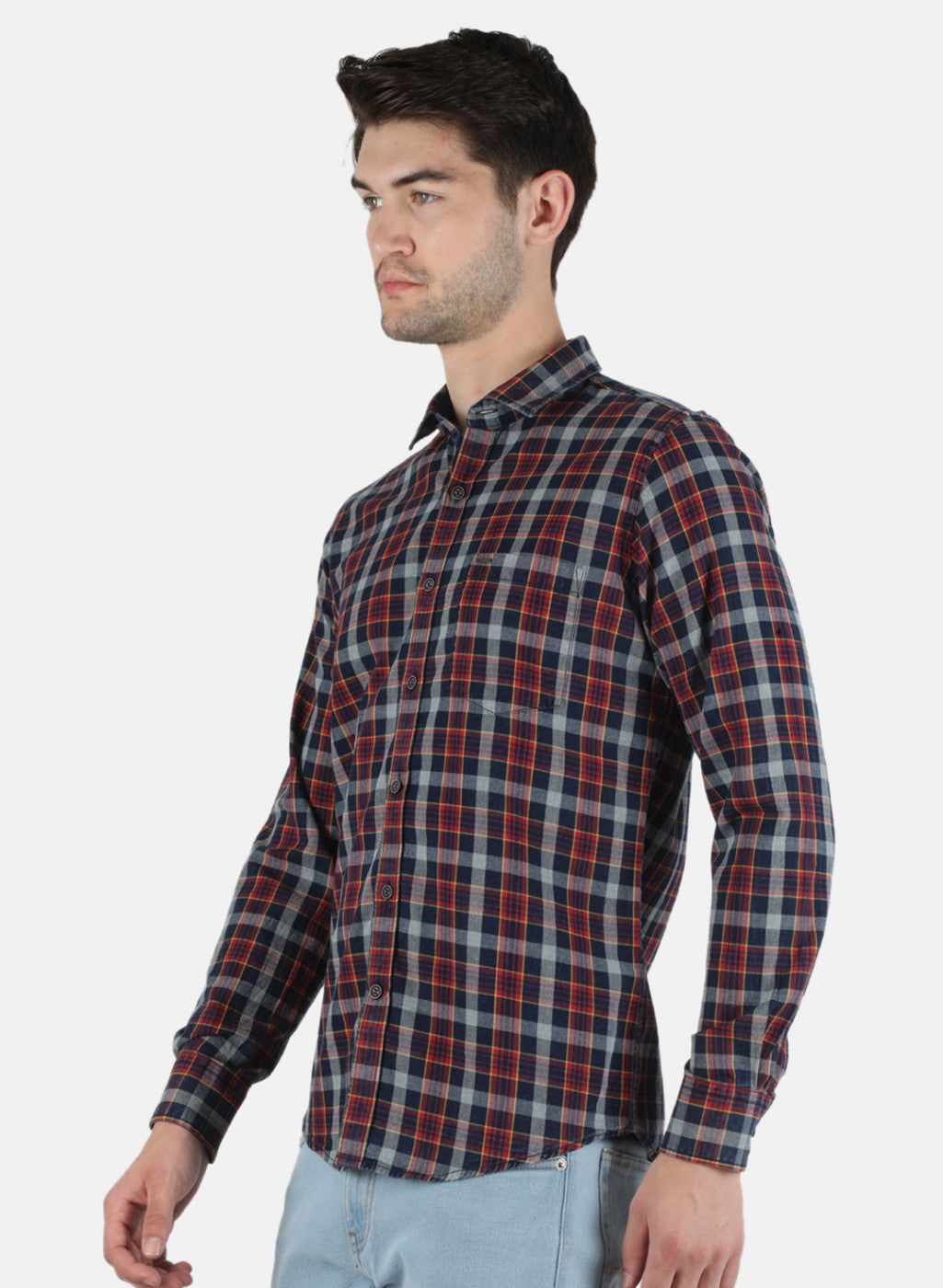 Men Red Check Shirt