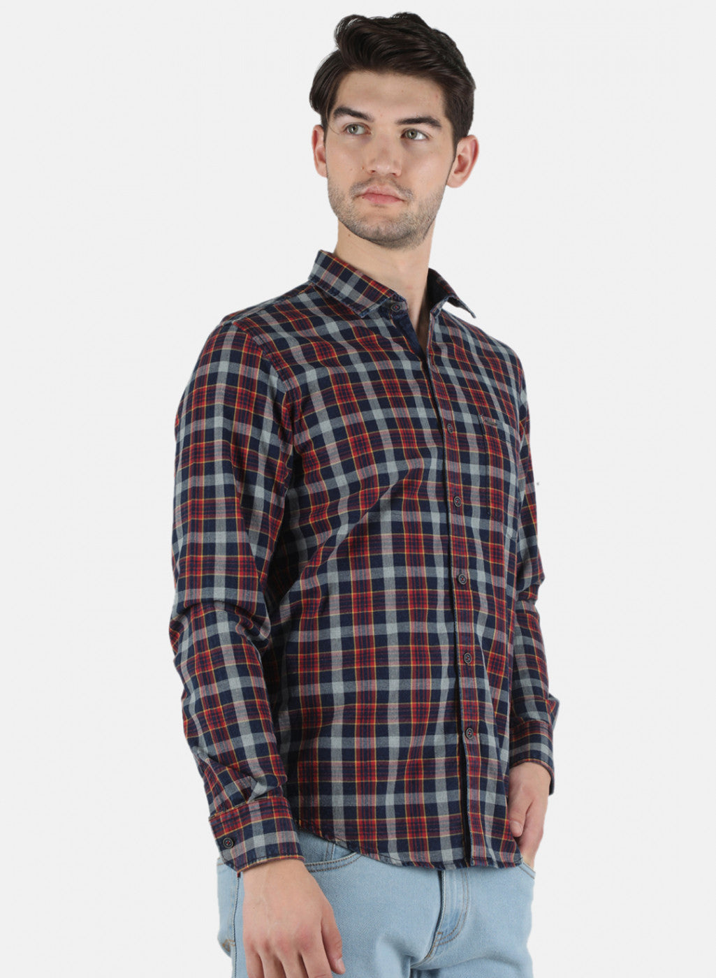 Men Red Check Shirt