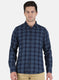 Men Blue Check Shirt