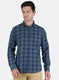 Men Blue Check Shirt
