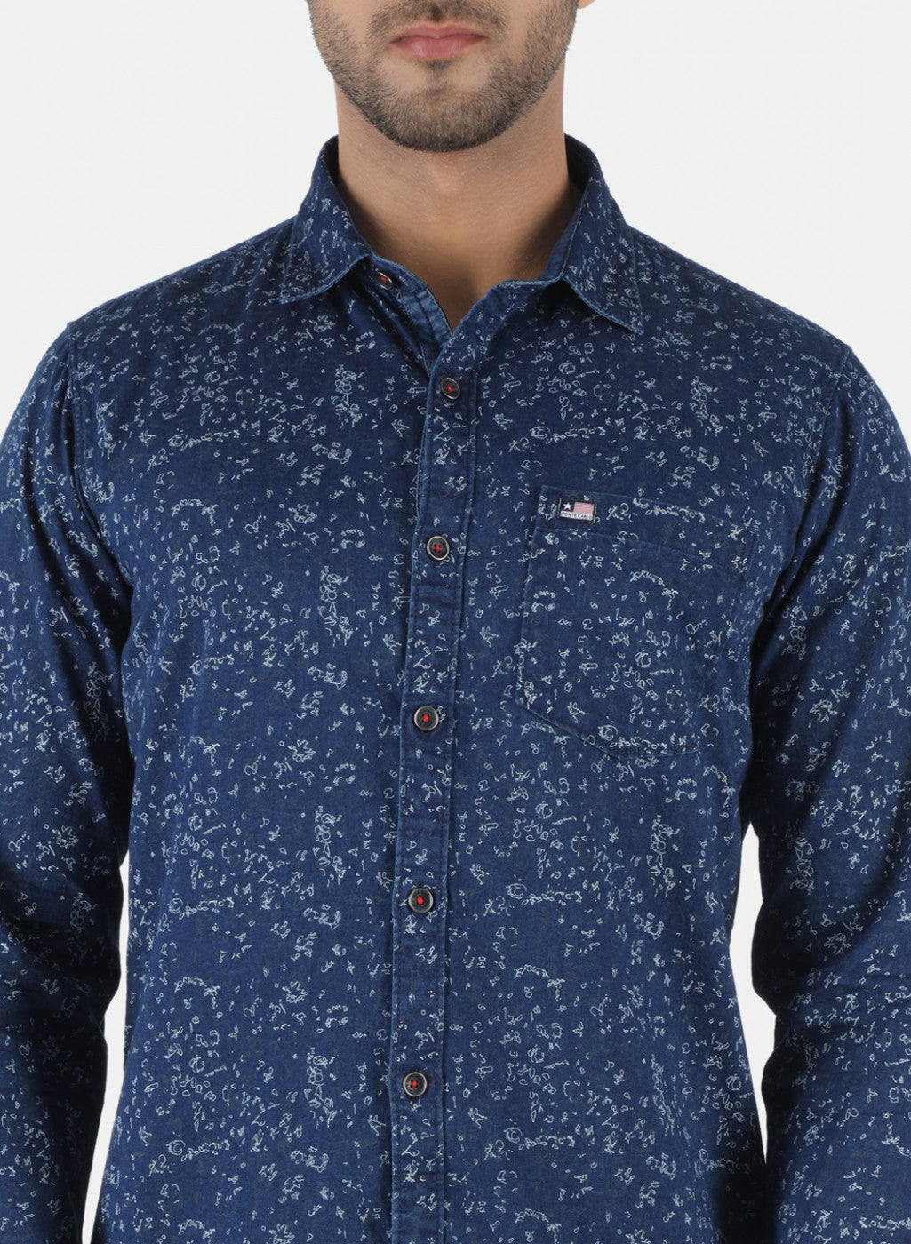 Men Blue Printed Shirt