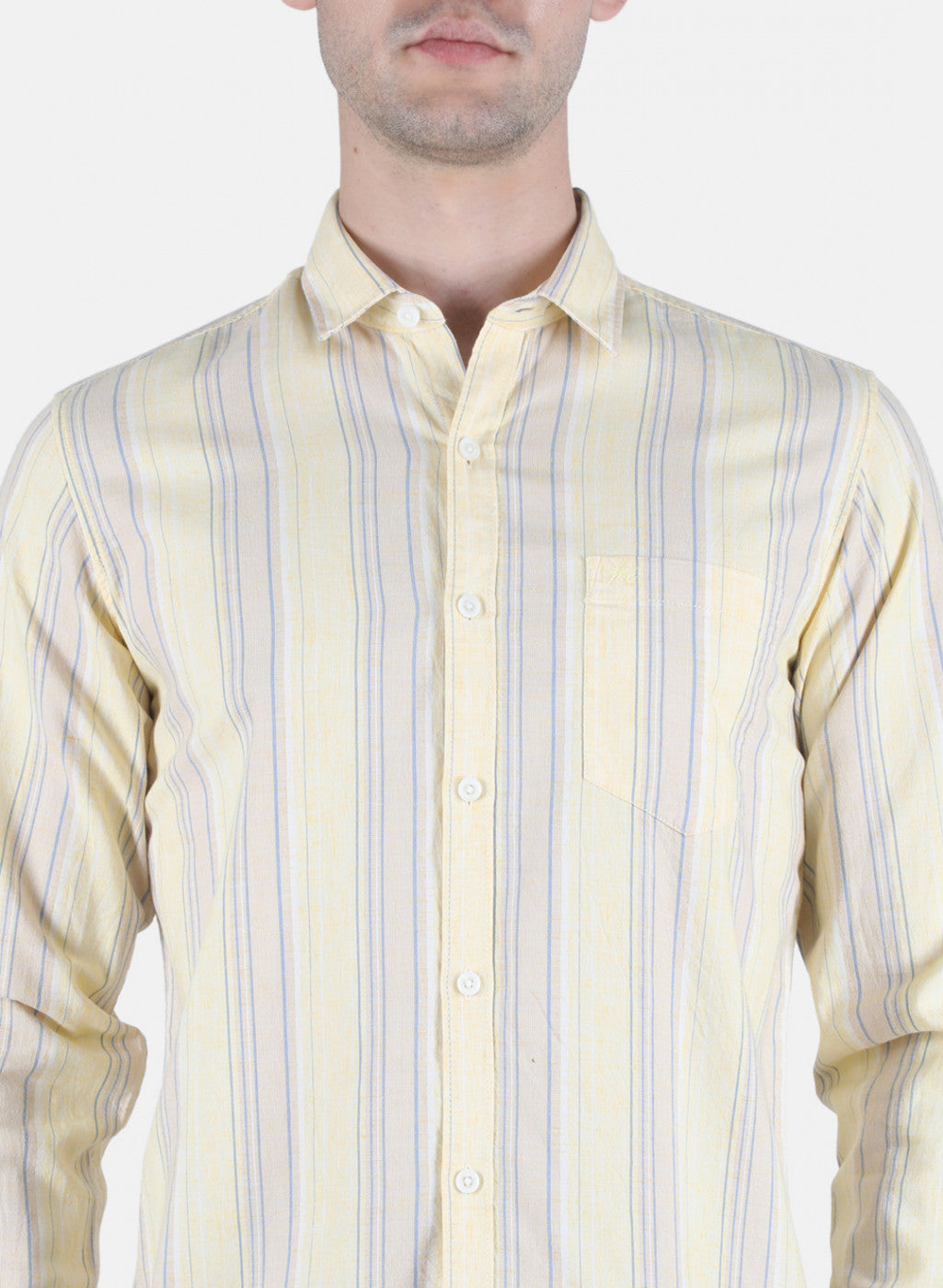 Men Yellow Stripe Shirt