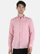 Men Pink Printed Linen Shirt