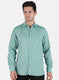 Men Green Printed Linen Shirt