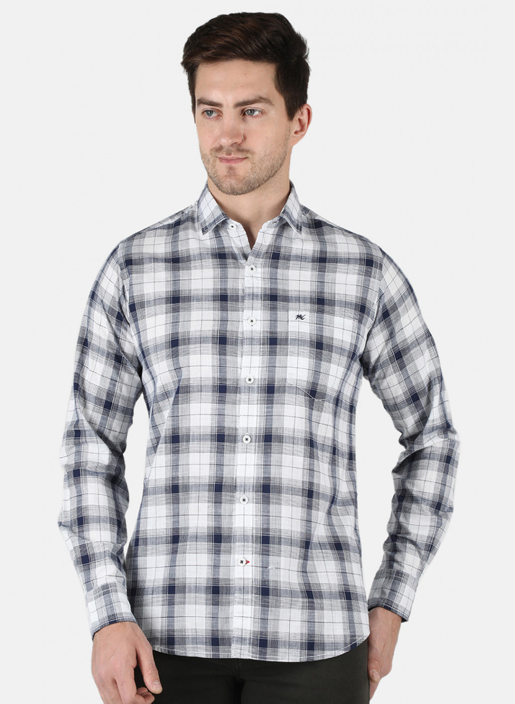 Men Grey Check Shirt