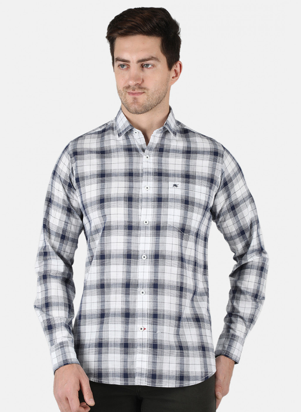 Men Grey Check Shirt