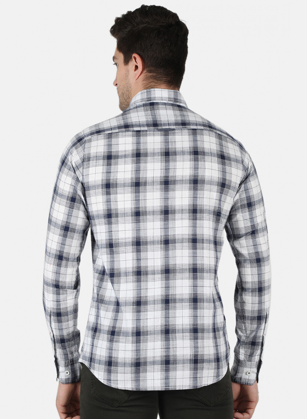 Men Grey Check Shirt