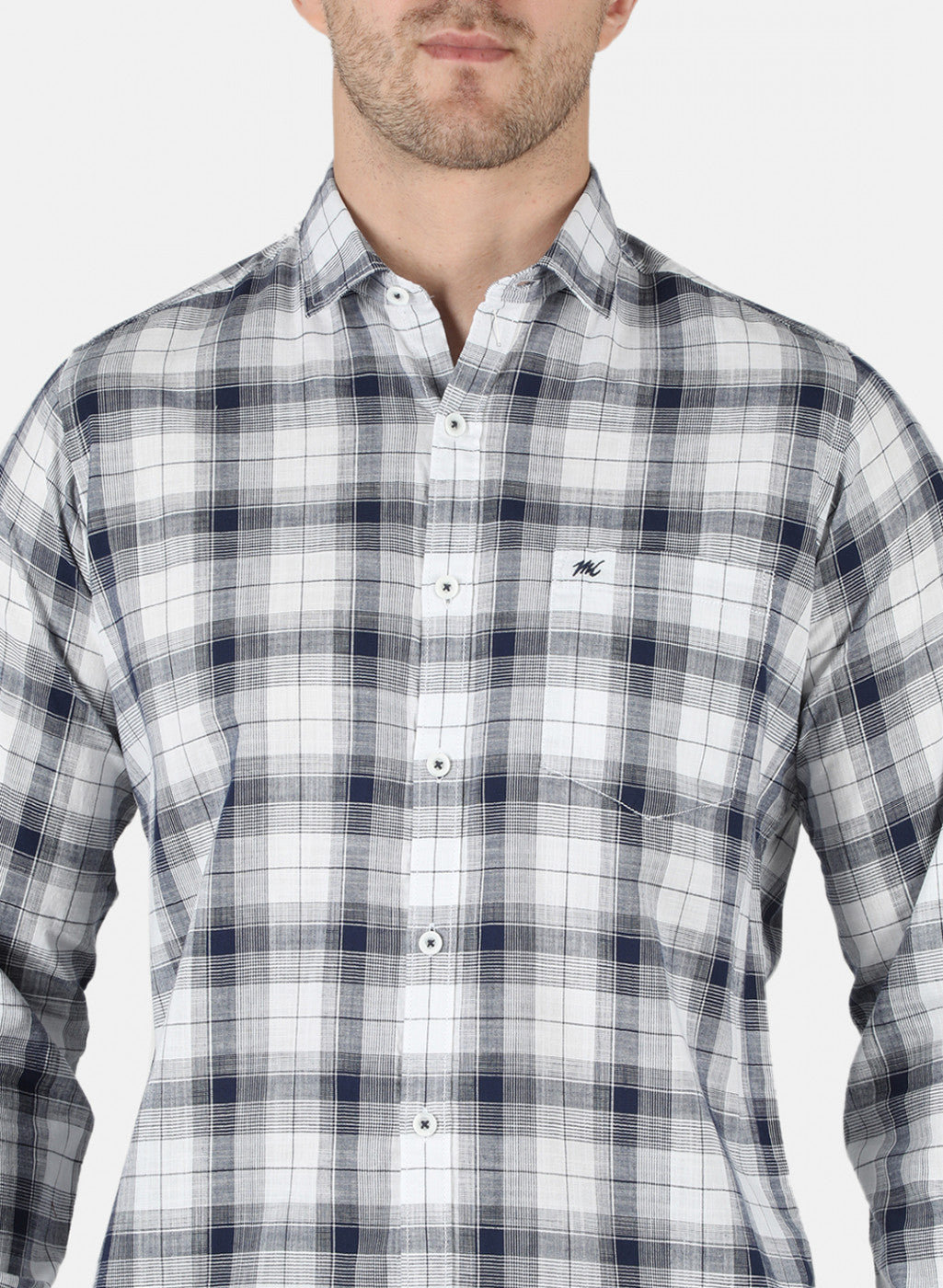 Men Grey Check Shirt
