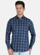 Men NAvy Blue Check Shirt