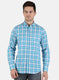 Men Blue Check Shirt