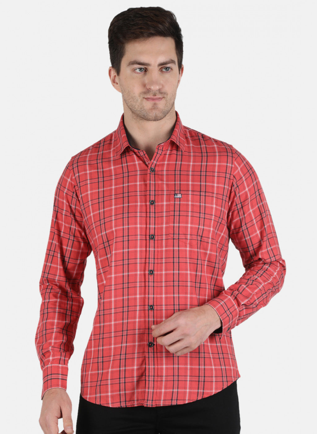 Men Red Check Shirt