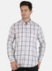 Men White Check Shirt