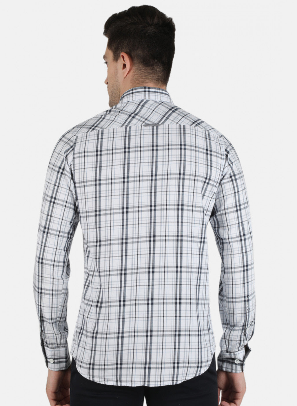 Men Blue Check Shirt