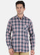 Men NAvy Blue Check Shirt