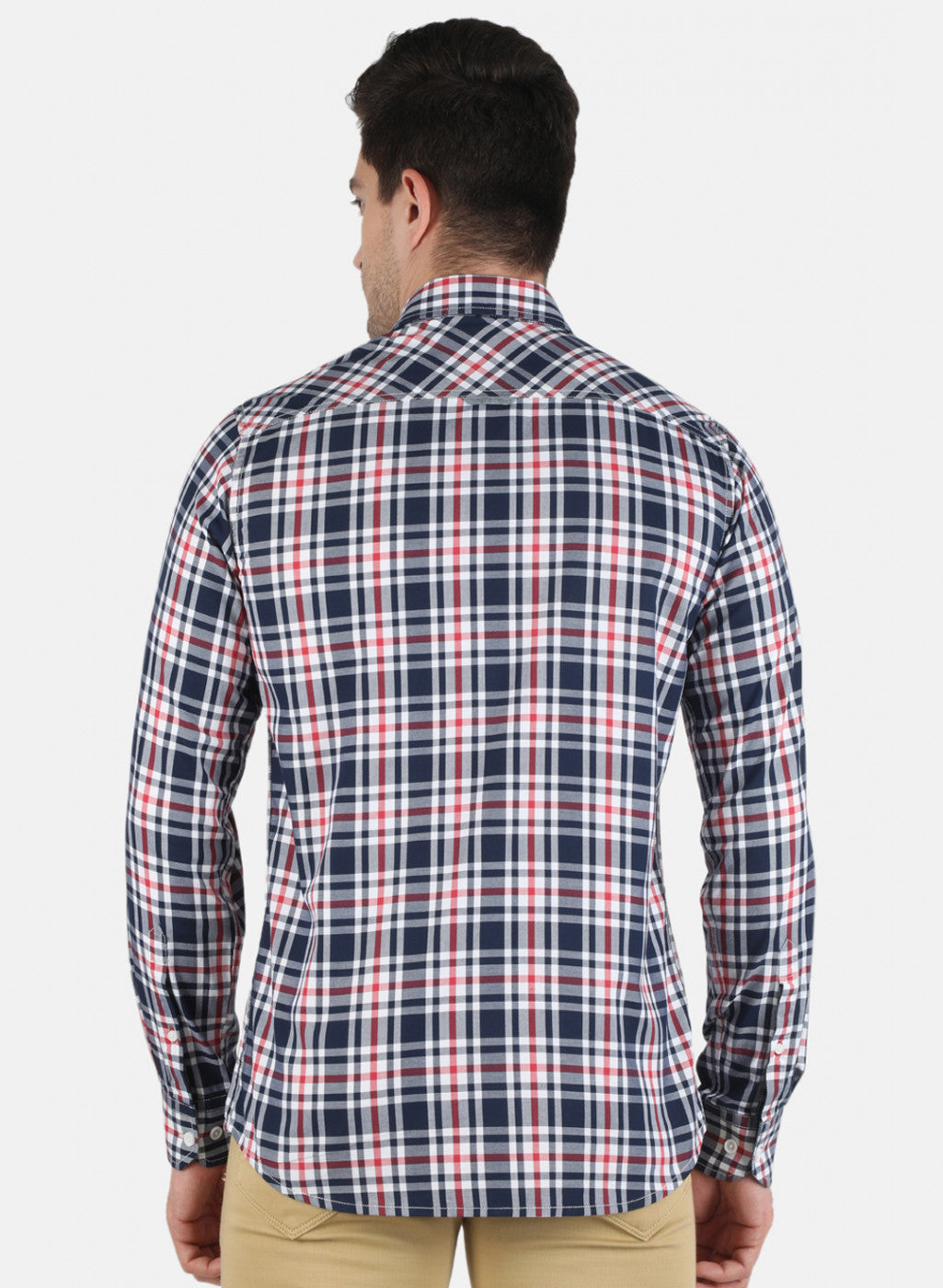 Men NAvy Blue Check Shirt