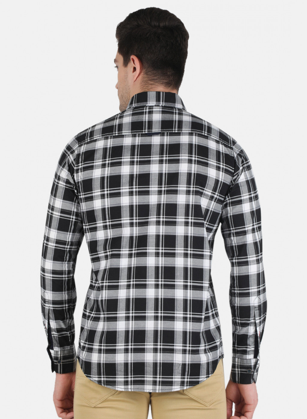 Men Black Check Shirt
