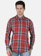 Men Orange Check Shirt
