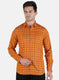Men Mustard Check Shirt