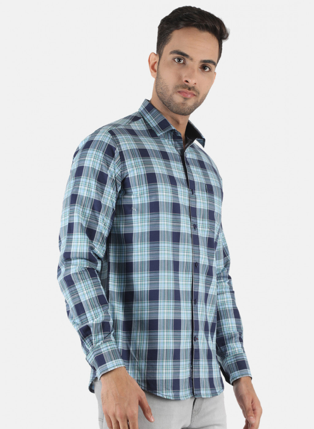 Men Blue Printed Shirt
