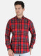 Men Red Check Shirt