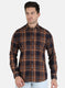 Men Brown Check Shirt