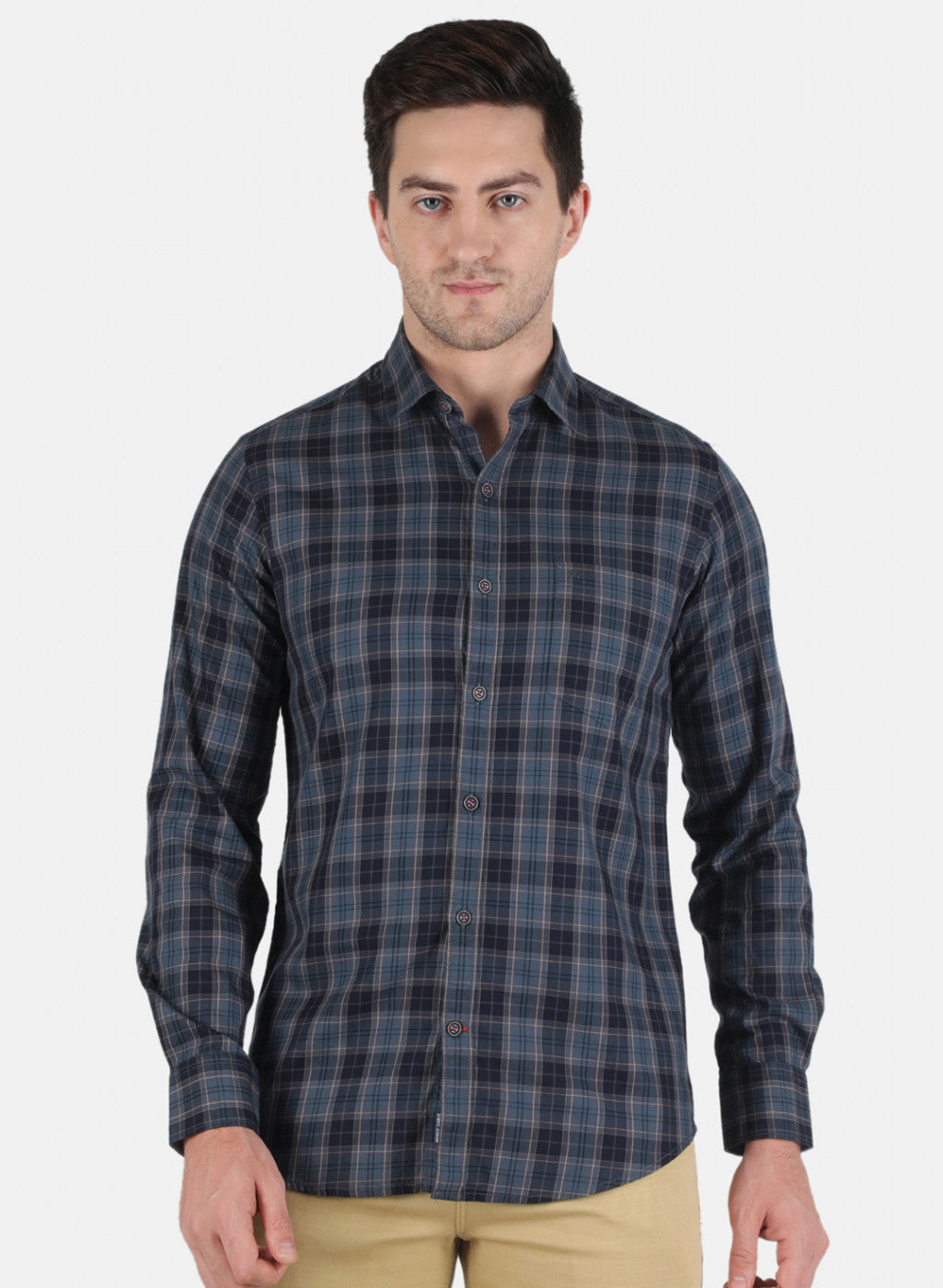 Men Grey Check Shirt