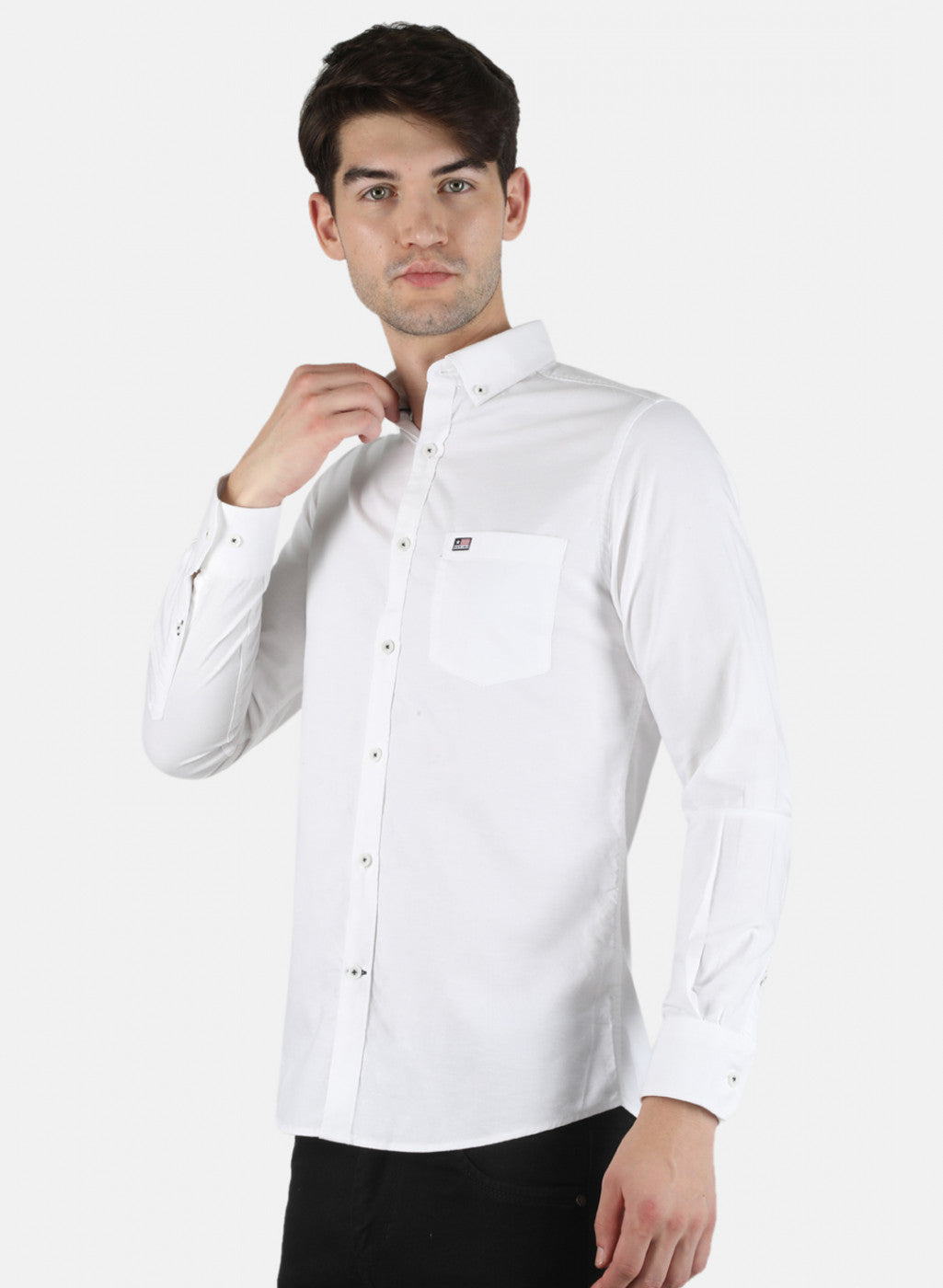 Men White Solid Shirt