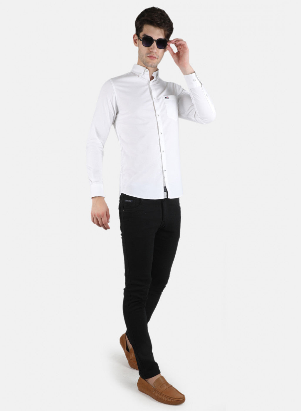 Men White Solid Shirt
