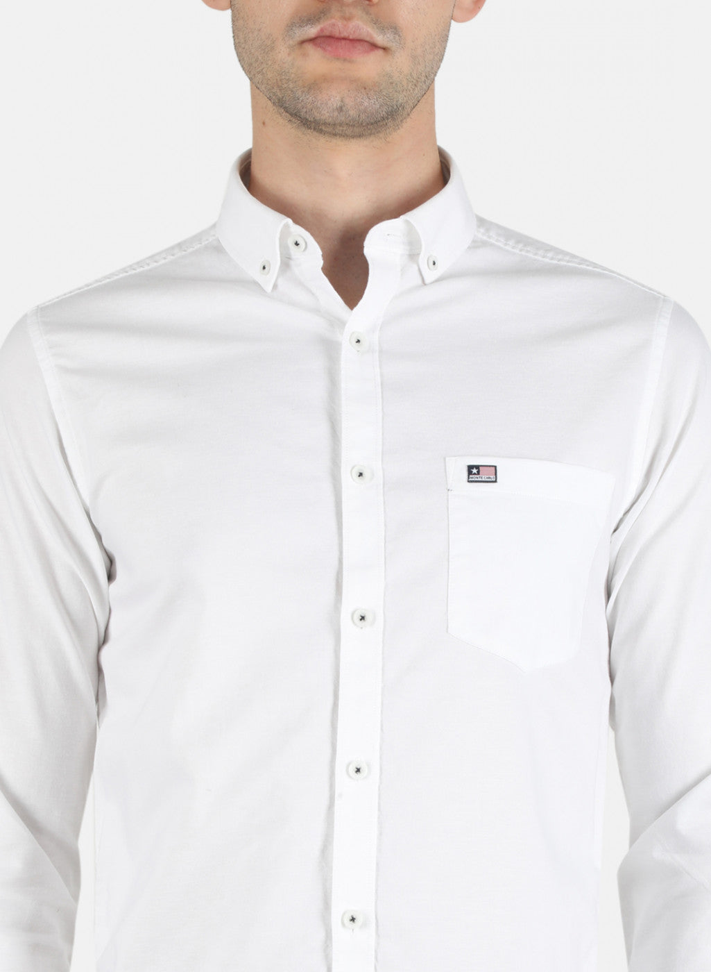Men White Solid Shirt
