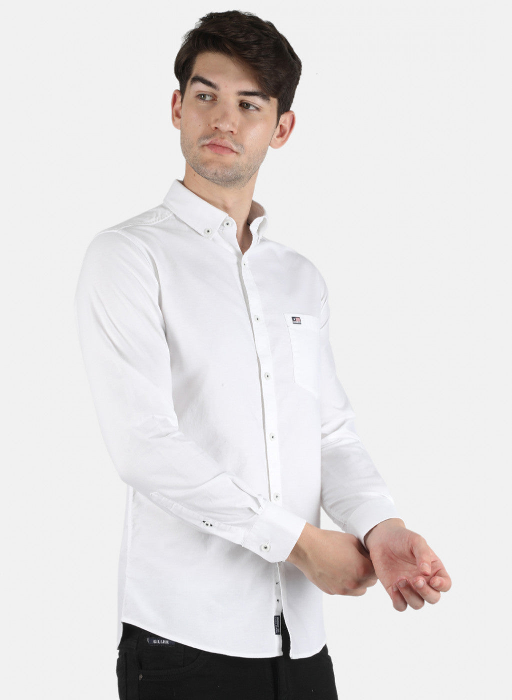 Men White Solid Shirt