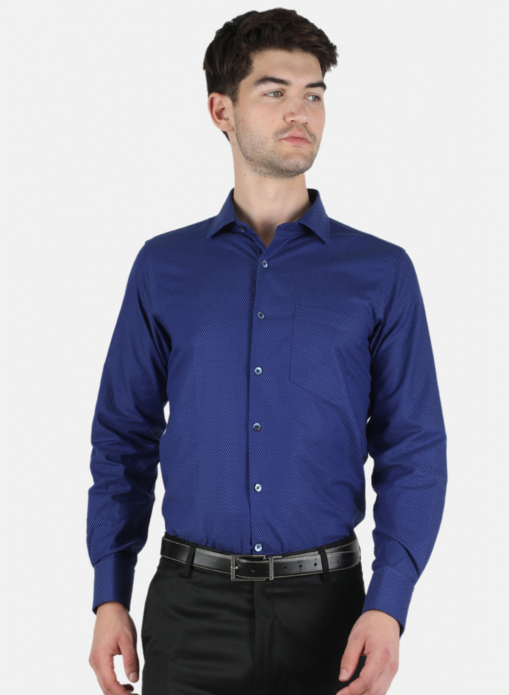 Men NAvy Blue Check Shirt