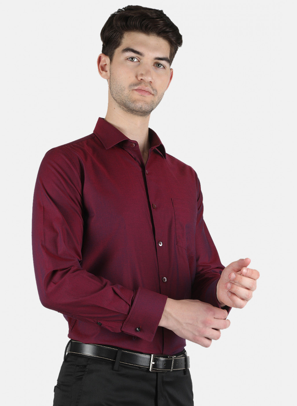 Men Maroon Printed Shirt