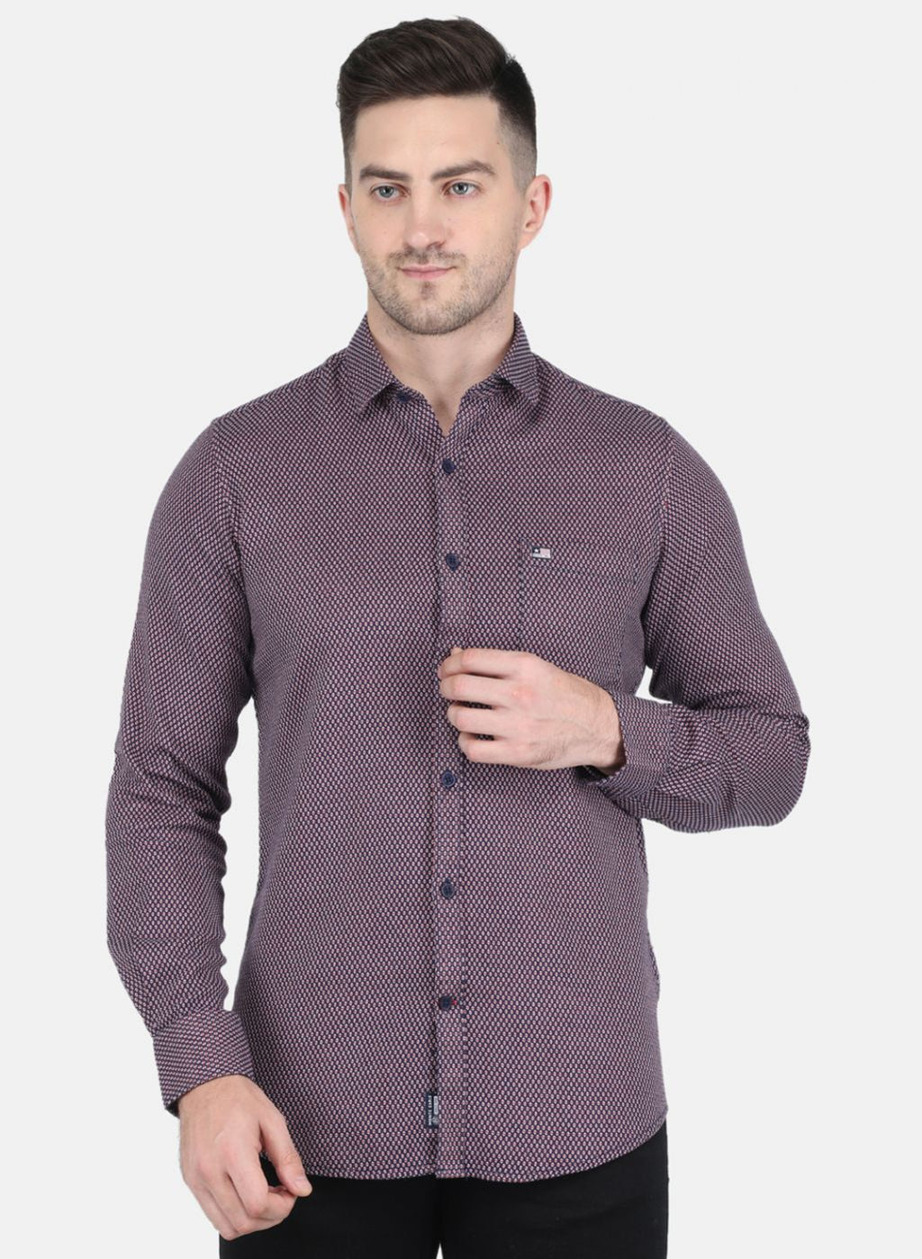 Men Maroon Printed Shirt