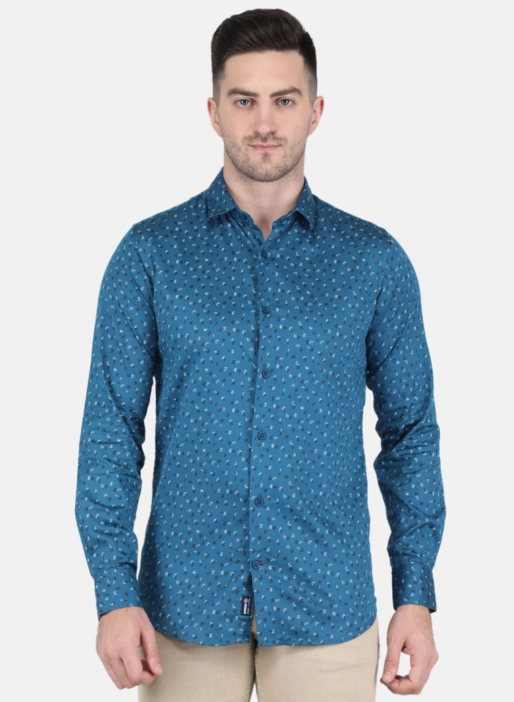 Men Blue Printed Shirt