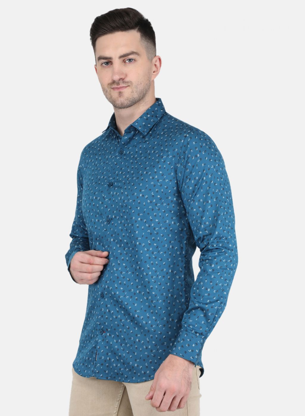 Men Blue Printed Shirt