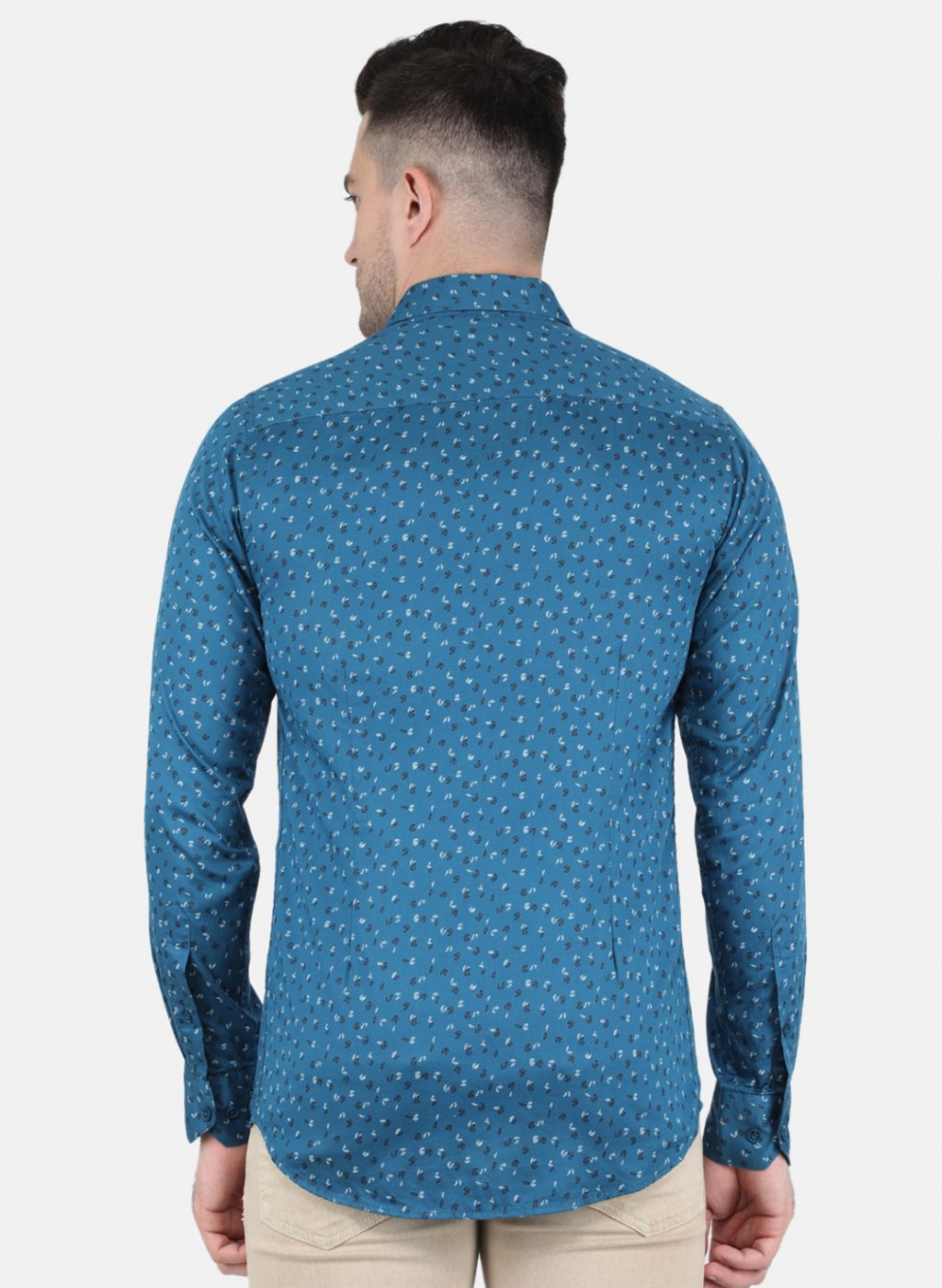 Men Blue Printed Shirt