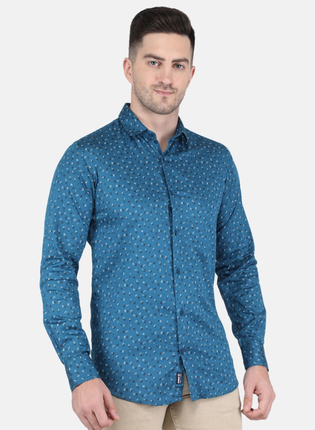 Men Blue Printed Shirt