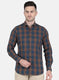 Men Brown Check Shirt