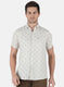 Men Sky Blue Printed Linen Shirt